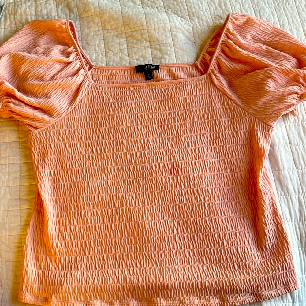 A.N.A pink top with puffy sleeves